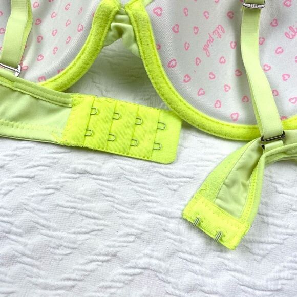 BUY 1 ONE GET 1 FREE Lili pink 34b neon bright yellow demi bra - Picture 2 of 10